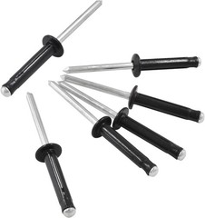 60 Pcs Tri-Fold Exploding Pop Rivets Aluminum Large Head 3/16 x 1 Black Tool New