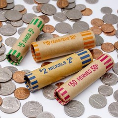 Coin Counter Sorter Tube, with Wrappers, 5-in-1 Change Machine, Organizer &