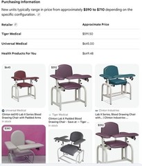 Blood Drawing Phlebotomy Chair Medical Lab Hospital Tattoo