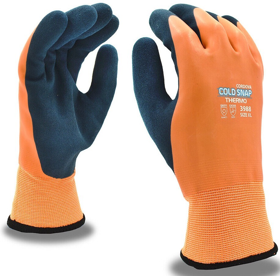 3988 High Visibility Waterproof Insulated Coated Cold Weather Winter WORK GLOVES