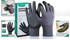Lightweight 12-Pair Foam Nitrile Coated Work Gloves – Superior Comfortable Grip