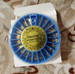 Dental Screw Post Completed Kit SS/Gold Plated Titanium Conical Root Canal Pins