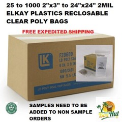 Clear Elkay Plastic Reclosable Zip Seal Lock Top 2 Mil ML Poly Jewelry Bags