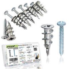 Zinc Self-Drilling Drywall Anchors with Screws Kit, 25 Heavy Duty Metal Wall Anc