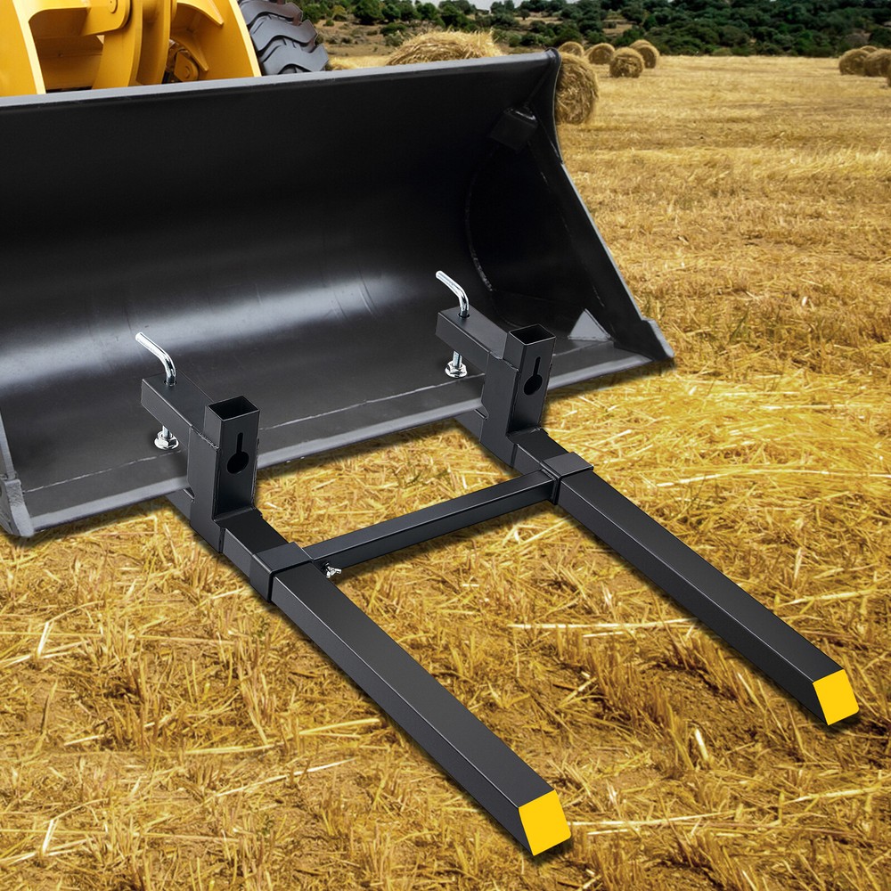VEVOR 43″ 2000lbs Pallet Forks Clamp On Tractor Forks w/Adjustable Bucket Forks