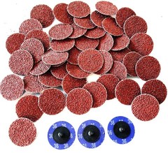 50 GOLIATH INDUSTRIAL 2″ ROLL & LOCK TWIST ON QUICK CHANGE SANDING DISCS 36 GRIT