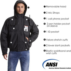 High Visibility Reflective Jackets for Men, Waterproof Safety Jacket for Men wit