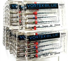 10pk 25mm .04 Asst Vortex Blue Rotary Files Dentsply Tulsa Dental Root 15-40