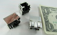 Lot 10 Amp Modular Connector Jacks 8p8c RJ45 Ethernet 90 Angle EMI Shielded Cat3
