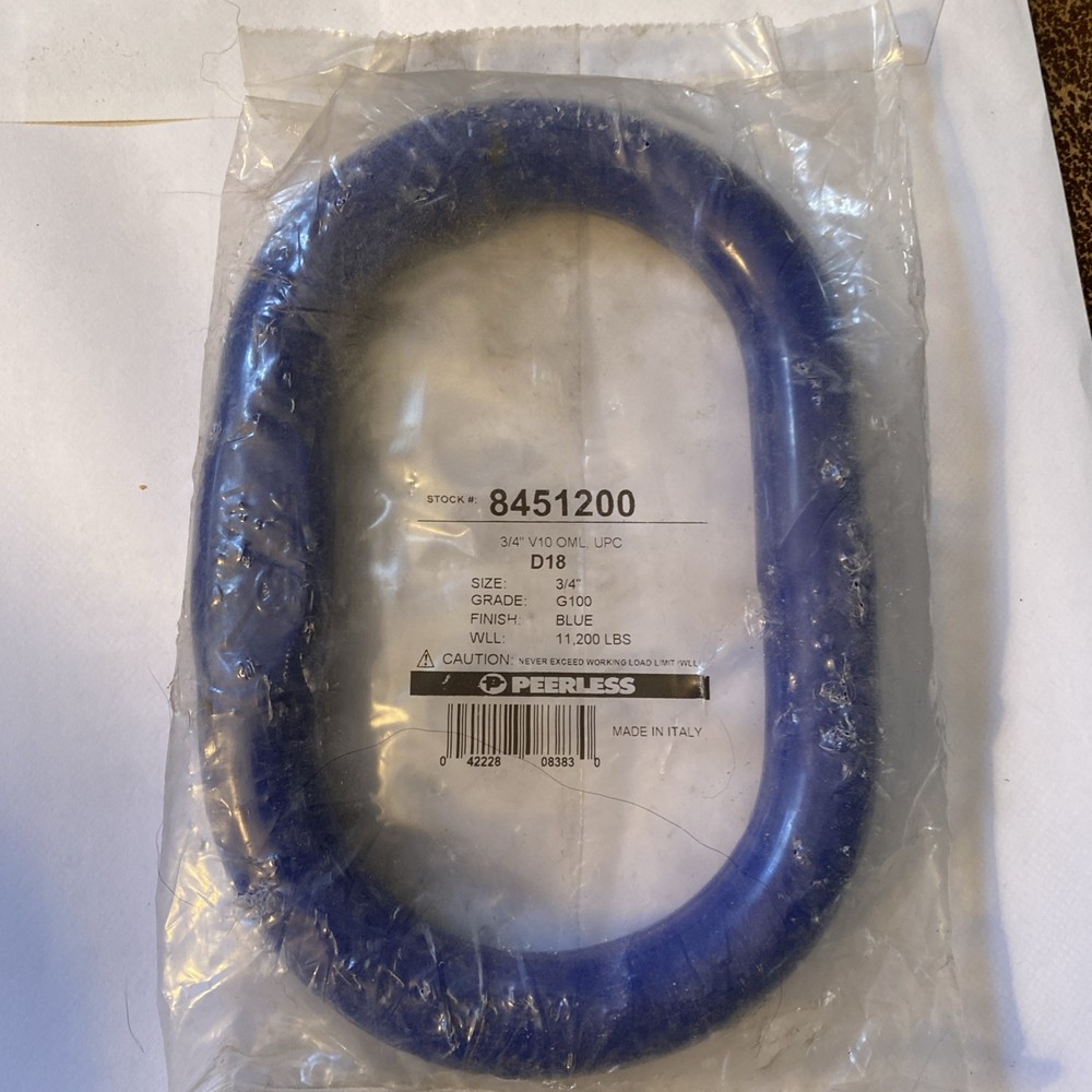 Peerless 8451200 Master Link D18 Weight Limit 11,200 Lbs 3/4” Grade G100 6”x4”