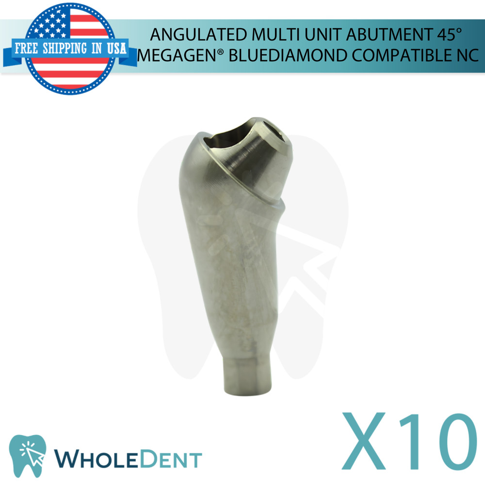 10X Angulated Multi Unit 45° Prosthetic NC Compatible with Megagen® BlueDiamond