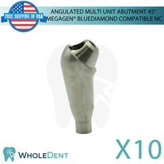 10X Angulated Multi Unit 45° Prosthetic NC Compatible with Megagen® BlueDiamond