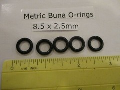 8.5mm ID x 13.5mm OD x 2.5mm thick O-ring. Buna-70. Quan 5.
