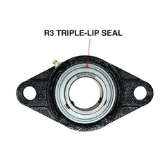 UCFL204-12 R3 Triple-Lip Seal Flange Bearing 3/4″ Bore 2-Bolt Solid (2Pcs)