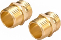 2 Pack 3/4″ GHT to 3/4″ NPT Male Connector, Brass Garden Hose Fitting, Male Hose