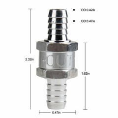 12mm 1/2 Inch Inline Check Valve Fuel Diesel Liquid Oil Air One Way Non Return