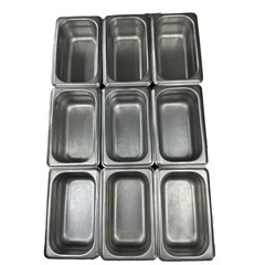Winco Stainless Steel 1/9 Size Steam Table Pans Lot 9 NSF SPJL-902 18-8