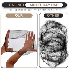 50 Pack Reusable Hair Nets 24″, Black Nylon Mesh for Food Service & Cooking, …