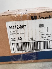 Box of 50 – Westlake 90 Degree Elbow PVC 3/4″ M412-007