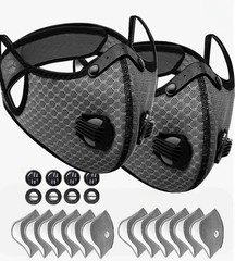 2 Pack Pollution Reusable Facepiece Half Face Shield Respirator Mask W/ Filter