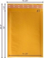 Yens® 50 #7 14.25×20 Kraft Bubble Padded Envelopes Mailers Inner 14.25 X 19