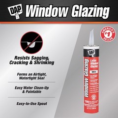 DAP 12108 Fast Drying Ready-to-Use Latex Window Glazing 10.1 oz. (Pack of 12)
