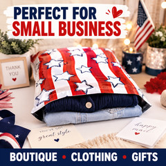 10×13 Stars and Stripes Designer Poly Mailers Boutique Shipping Bags