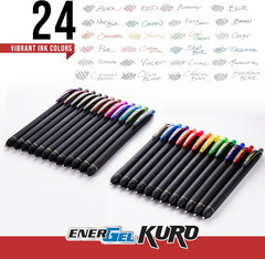 Energel Kuro Shades of Dawn, Retractable Liquid Gel Pen, Assorted Ink Colors, 6P