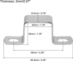 U Shaped Connector Bracket, 30Mm X 30Mm 304 Stainless Steel Bar Security Holder