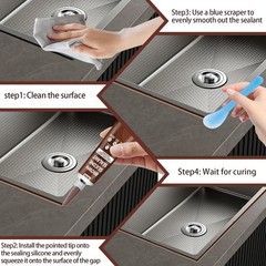 Brown Silicone Caulk Kit: 1 Refill + 9 Packs, Shrink & Crack Proof, Waterproof