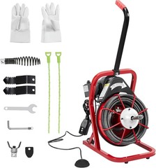 75FT x 3/8″ Electric Drain Cleaner Machine | for 1″-4″ Pipes, w/4 Cutters