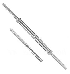 T316 Stainless Steel Hand Swage Tensioner + Cable Railing with Lag Screw for 1/8
