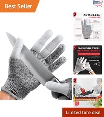 Reinforced Cut Resistant Gloves, Level 5 Safety Gear for Kitchen and Craft