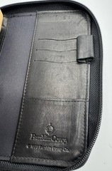 Vtg Franklin Covey Black Leather Spacemaker Full Zip Binder Planner 1996 Compact