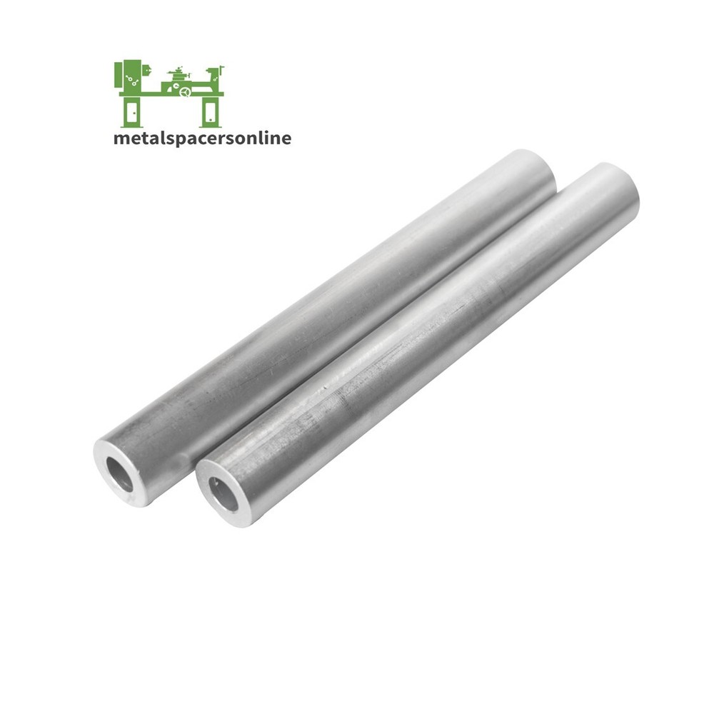 Aluminum Spacer-Tubing- 1″ OD x 1/2″ ID x 8″ Long–Fits M12 or 1/2″ Bolts