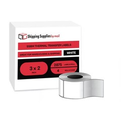 3″ x 2″ Thermal Transfer labels Ribbon Required 4 rls/CS 3″ Core White 2875/RL