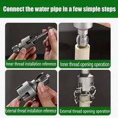 3Pcs PVC Pipe Threader Kit 1/2″ 3/4″ 1″ NPT Dual-Function Internal & External