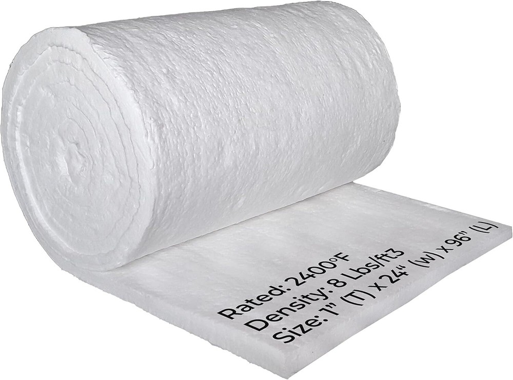 Ceramic Fiber Insulation Blanket – 8# Density – 2400F – 1” x 24” x 96” in size.