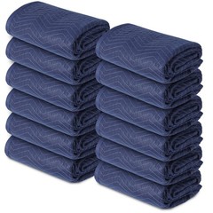 12 Moving Packing Blankets 80″x72″ (35 lb/dz) Shipping Furniture Pads Dark Blue