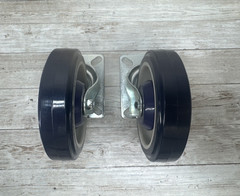 HUBERT Caster Blue Polyurethane Top Plate 2 Swivel &2 Fixed 5″ Wheel 50880 Set-4