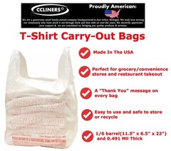 T-Shirt Carry-Out Bags Thank You Gracias Bags 11.5″ x 6.5″ x 22″ (1,000 ct.)