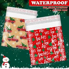 50 Pcs Christmas Poly Bubble Mailers 8.27 x 9.45” Christmas Padded Envelopes