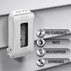 ML500W Single-Gang Mount 16-in-1 Flat Nonmetallic Weatherproof White 1 Pack