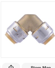 SharkBite MAX UR256A, 1/2-in. x 1/2-in. 90-Degree Push-to-Connect Elbow Fitting