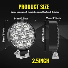 4X Round 2.5”INCH LED Work Light Headights Fit John Deere Kubota Kubota Tractor