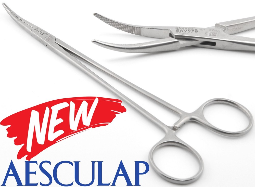 AESCULAP BH957R Schnidt Tonsil Crile Curved Slight CVD Clamps Forceps 7.25″