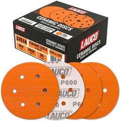 50 PCS 6 Inch 6 Hole Ceramic Sanding Discs P600 Grit, Hook and Loop Orbital