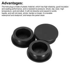 3pcs T-Shaped Silicone Plugs 39.3mm 1-1/2″ Dia Snap in Plug Seal Round Black