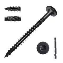 Heat-Treated Steel Black Rust Resistant Heavy Duty Structural Wood Screws (50-Pa