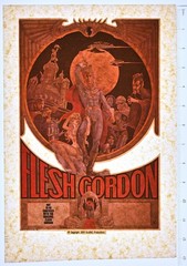 Original VINTAGE 1970s Heat Transfer | Sci Fi Fantasy Hero Flesh Gordon